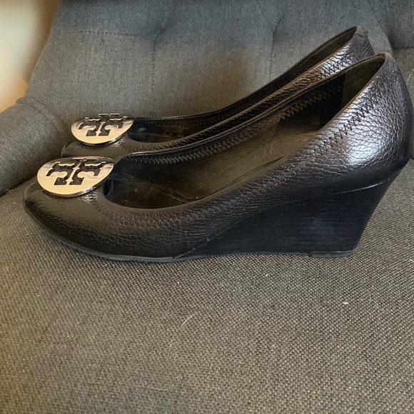 Tory Burch Sally Peep Toe Wedges - Picture 2 of 8